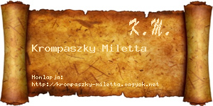 Krompaszky Miletta névjegykártya
